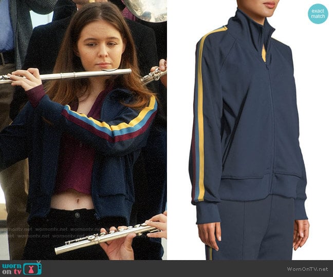 Spiritual Gangster Side-Stripe Zip-Front Track Jacket worn by Matty Ross (Izabela Vidovic) on Veronica Mars