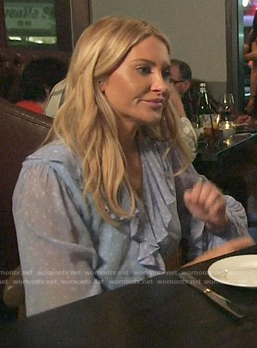 Stephanie’s blue ruffled star print dress on The Hills New Beginnings