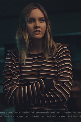 McKenna’s navy striped sweatshirt on Light as a Feather