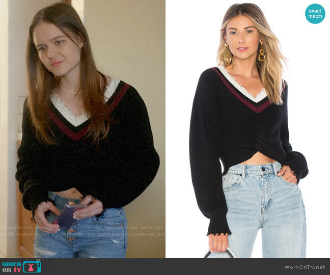 T by Alexander Wang Twist Front Sweater worn by Matty Ross (Izabela Vidovic) on Veronica Mars