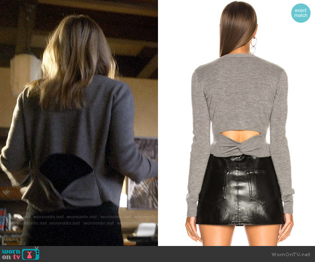 T by Alexander Wang Twist Back Cardigan worn by Veronica Mars (Kristen Bell) on Veronica Mars