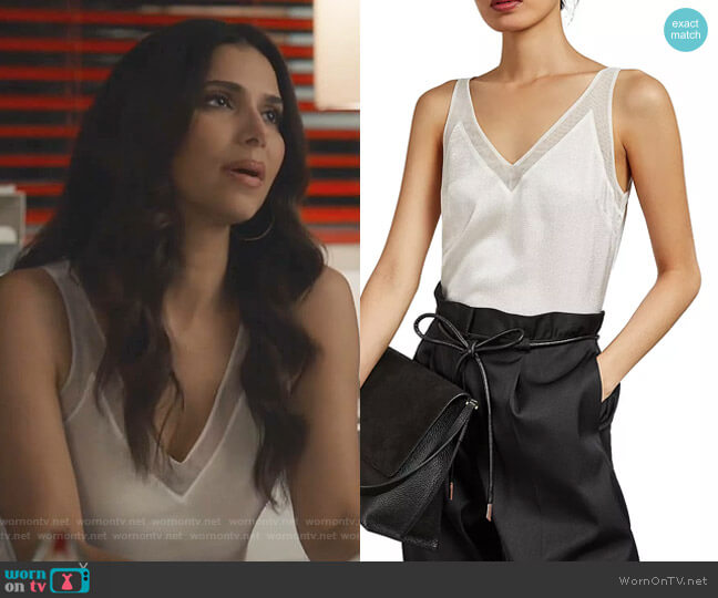 Ted Baker Lilyane top worn by Gigi Mendoza (Roselyn Sánchez) on Grand Hotel