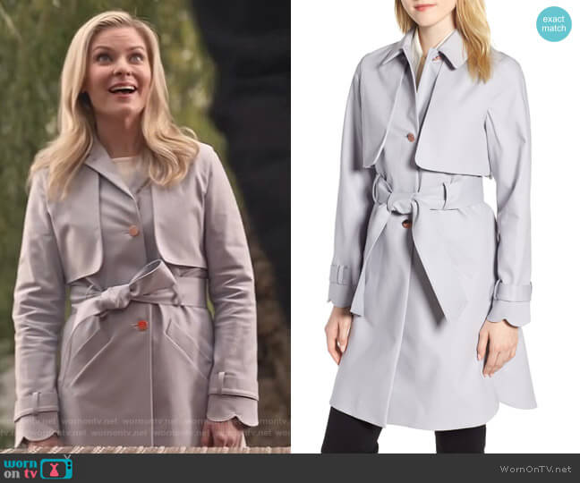 Ted Baker Scallop Detail Trench Coat worn by Stephanie Borden (Kylee Evans) on Good Witch