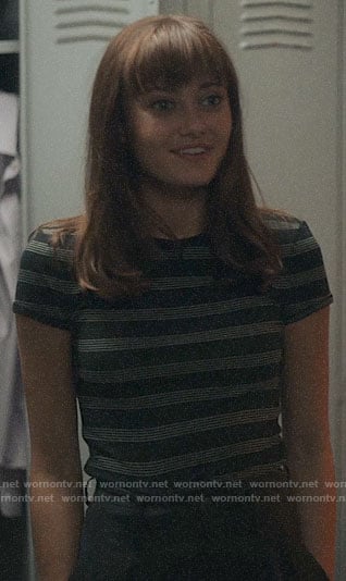 Tess’s navy striped tee on Sweetbitter