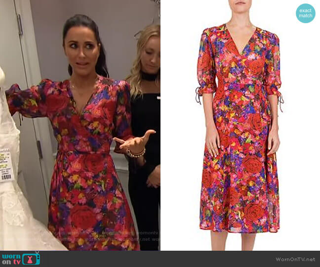The Kooples Summer Night Floral-Print Silk Wrap Dress