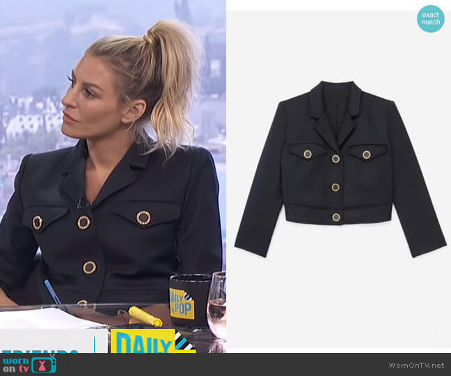 The Kooples Cropped Jacket worn by Morgan Stewart on E! News