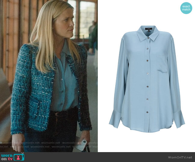 Theory Silk Shirt worn by Madeline Martha Mackenzie (Reese Witherspoon) on Big Little Lies