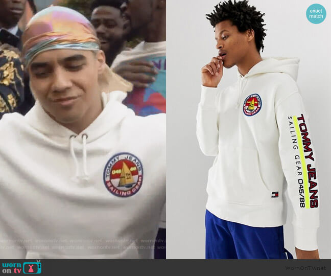 Tommy Hilfiger Sailing Logo Hoodie worn by Vivek Shah (Jordan Buhat) on Grown-ish