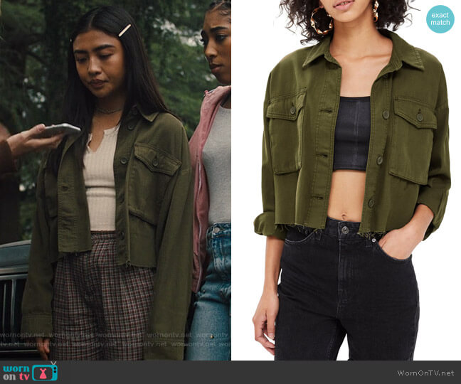 Topshop Sonny Raw Hem Shacket worn by Alex Portnoy (Brianne Tju) on Light as a Feather