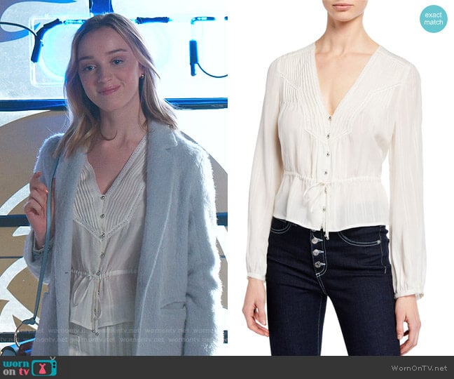 Veronica Beard Phoebe Blouse worn by Clare O'Brien (Phoebe Dynevor) on Younger