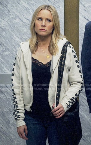 Veronica’s check sleeve hoodie on Veronica Mars