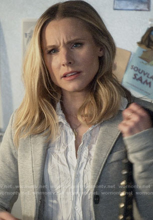 Veronica’s striped wrinkled shirt and grey blazer on Veronica Mars