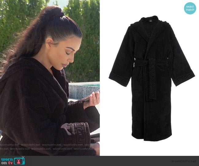 Versace Medusa Classic Hooded Bathrobe worn by Kim Kardashian on Keeping Up with the Kardashians