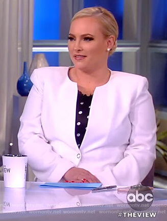 Meghan’s white blazer and pants on The View