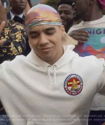 Vivek’s white hoodie  on Grown-ish