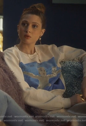 Nomi’s white Nirvana sweatshirt on Grown-ish