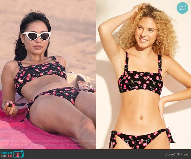 Xhilaration Square Neck Hardware Bralette Bikini Top & Bottoms worn by Maddy Perez (Alexa Demie) on Euphoria