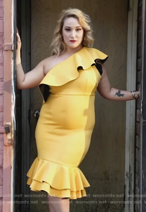 Davia’s yellow ruffled dress on Good Trouble