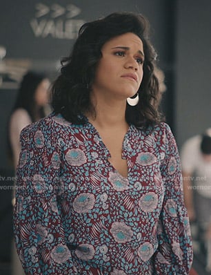 Yoli’s red floral blouse on Grand Hotel