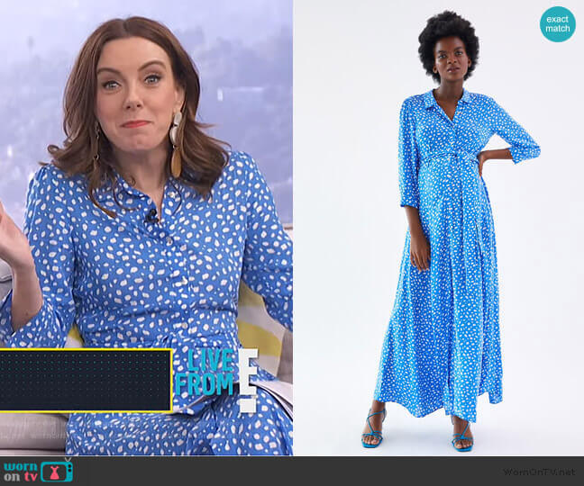 Zara Long Printed Dress worn by Melanie Bromley on E! News