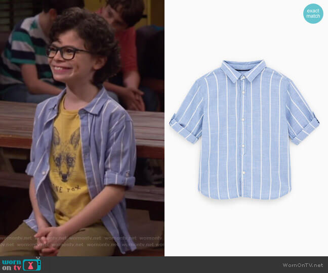 Zara Striped Shirt worn by Matteo Silva (Raphael Alejandro) on Bunkd