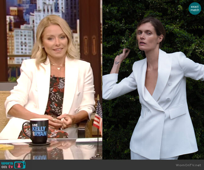 Zara Tuxedo Jacket worn by Kelly Ripa on Live with Kelly and Mark