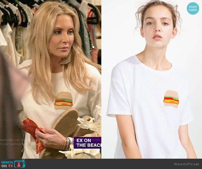 Zara Burger T-shirt worn by Stephanie Pratt (Stephanie Pratt) on The Hills New Beginnings