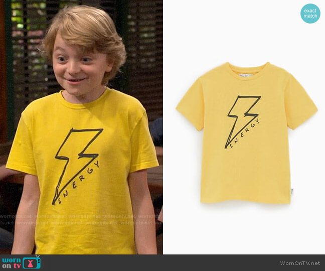 Zara Boys' Lightning T-shirt worn by Finn Sawyer (Will Buie Jr) on Bunkd