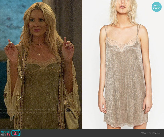 Zara Slip Dress with Lace Trim worn by Stephanie Pratt (Stephanie Pratt) on The Hills New Beginnings