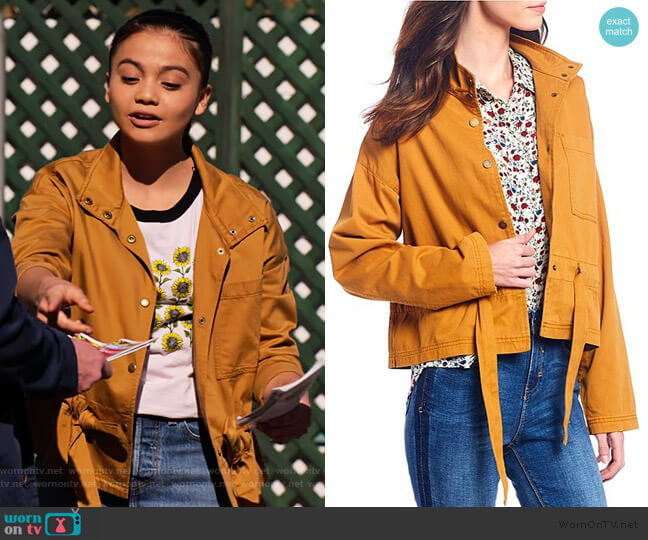 A loves A Tie Waist Safari Jacket worn by Nick (Siena Agudong) on No Good Nick