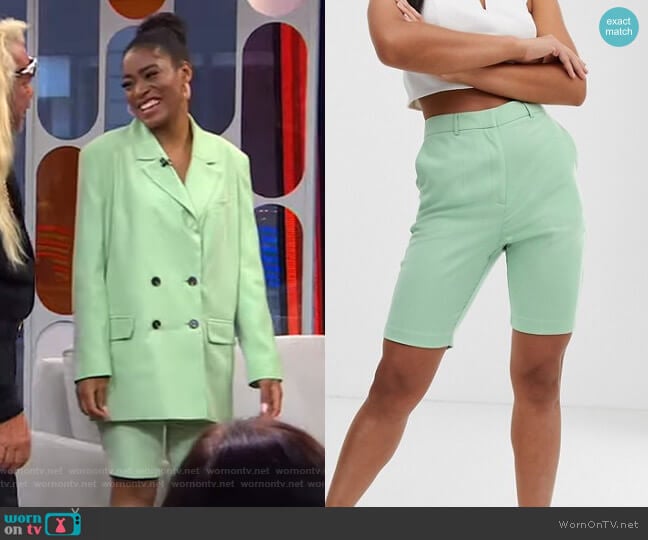 Asos Apple City Suit Shorts worn by Keke Palmer on Good Morning America
