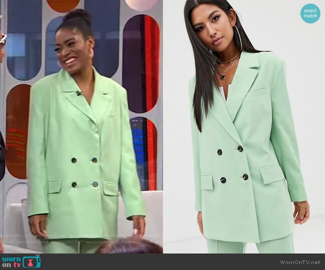 Asos Apple Dad Suit Blazer worn by Keke Palmer on Good Morning America