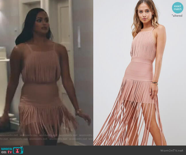 Asos Premium Bandage Fringe Mini Dress