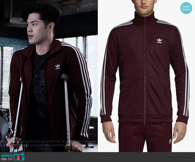 Adidas Beckenbauer Track Jacket worn by Zach Dempsey (Ross Butler) on 13 Reasons Why