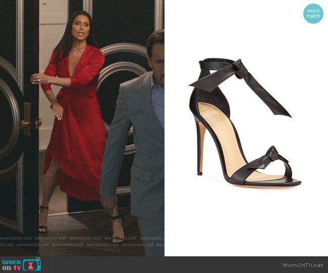 Alexandre Birman Clarita Leather Ankle-Tie Sandals worn by Gigi Mendoza (Roselyn Sánchez) on Grand Hotel