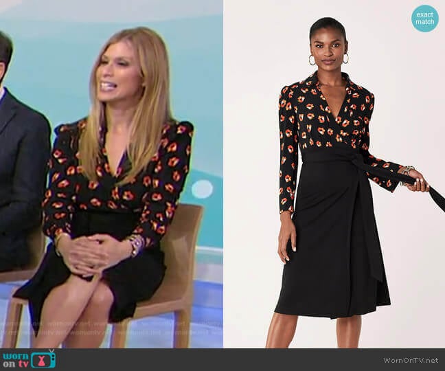 Diane von Furstenberg Angelina Collared Crepe Wrap Dress worn by Jill Martin on Today