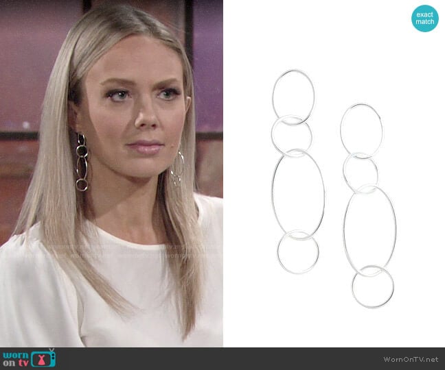 Argento Vivo Drop Link Earrings worn by Abby Newman (Melissa Ordway) on The Young and the Restless