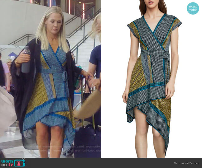 Bcbgmaxazria Printed Faux Wrap Dress worn by Jennie Garth (Jennie Garth) on BH90210