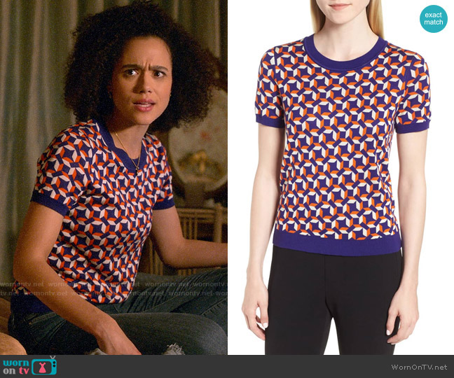BOSS Felisabeth Sweater worn by Maya (Nathalie Emmanuel) on Four Weddings and a Funeral