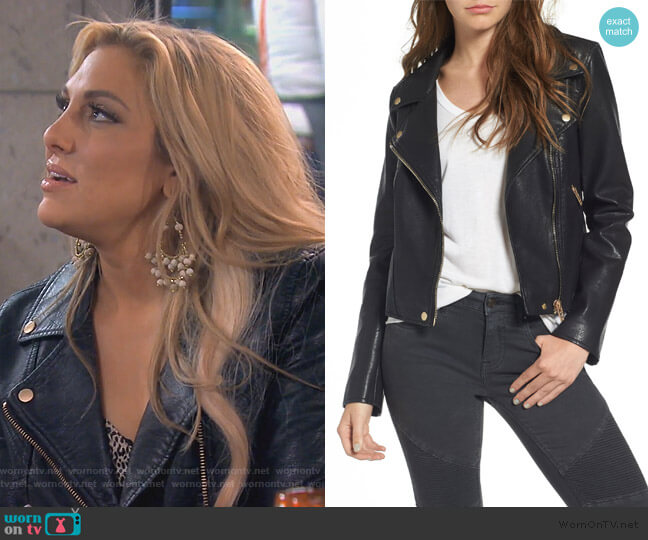 BlankNYC Life Changer Moto Jacket worn by Gina Kirschenheiter on The Real Housewives of Orange County
