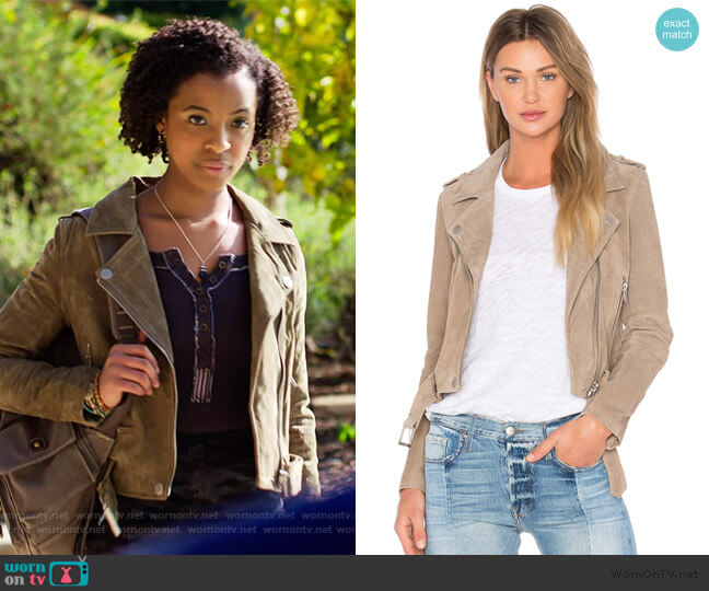 BlankNYC Suede Moto Jacket worn by Ani (Grace Saif) on 13 Reasons Why