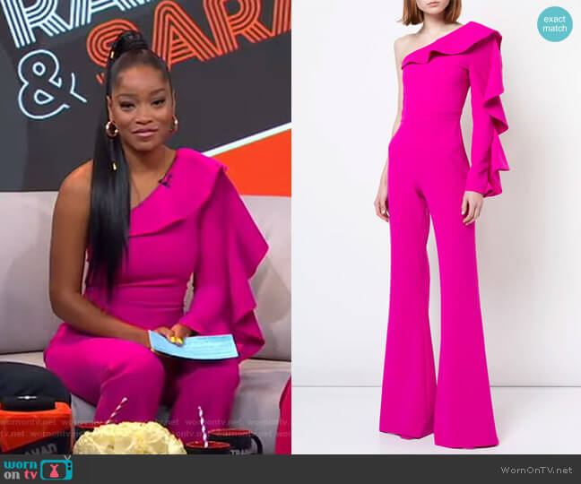Christian Siriano One-Shoulder Tailored Jumpsuit worn by Keke Palmer on Good Morning America