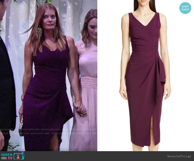 Chiara Boni La Petite Robe Kloty Dress in Barolo worn by Phyllis Summers (Michelle Stafford) on The Young and the Restless