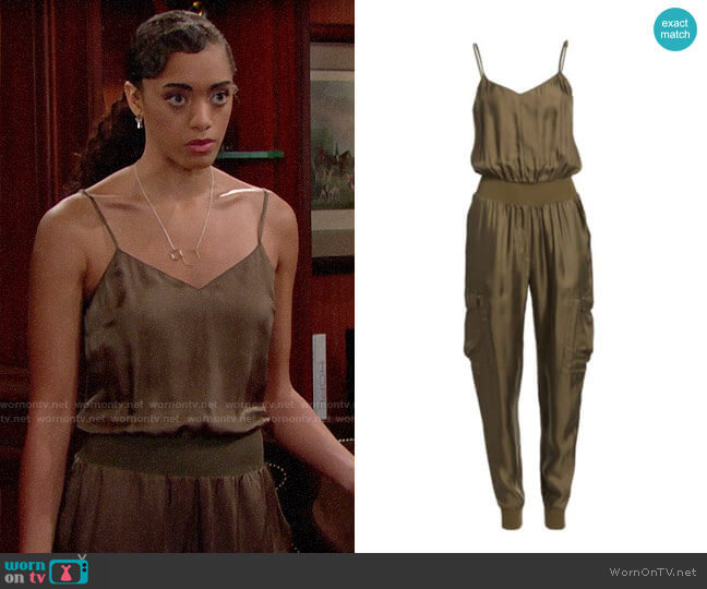 Cinq A Sept Amia Jumpsuit worn by Zoe (Kiara Barnes) on The Bold and the Beautiful