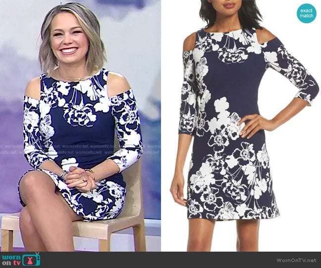 Eliza J Cold Shoulder Shift Dress worn by Dylan Dreyer on Today