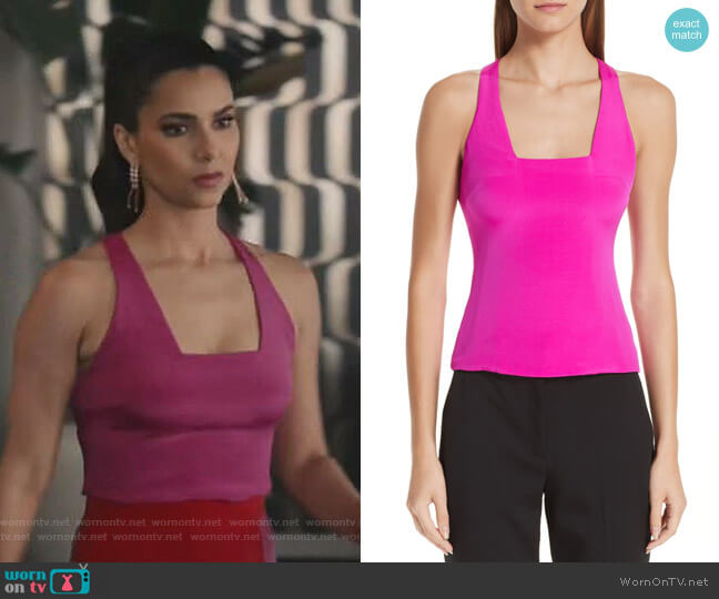 Cushnie et Ochs Square Neck Silk Tank Top worn by Gigi Mendoza (Roselyn Sánchez) on Grand Hotel
