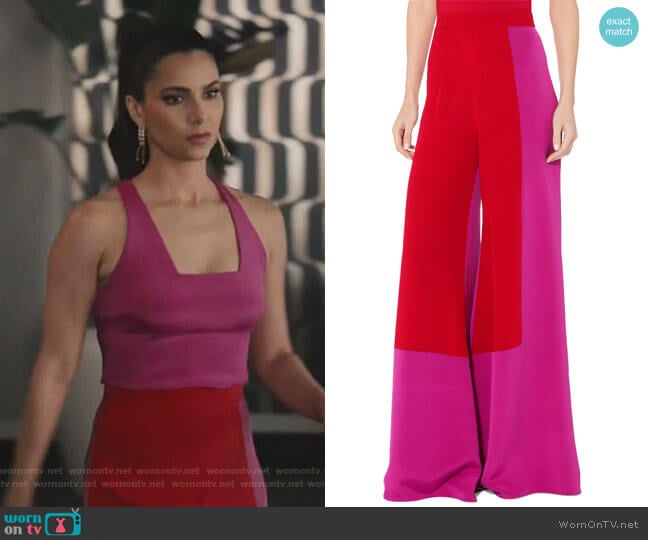 Cushnie et Ochs Octavia Color Block Silk Crepe Pant worn by Gigi Mendoza (Roselyn Sánchez) on Grand Hotel