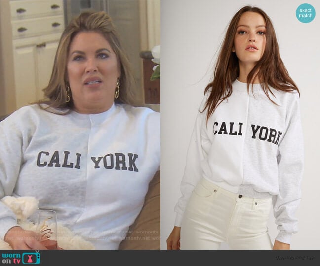 Cynthia Rowley Cali York Sweatshirt worn by Emily Simpson on The Real Housewives of Orange County