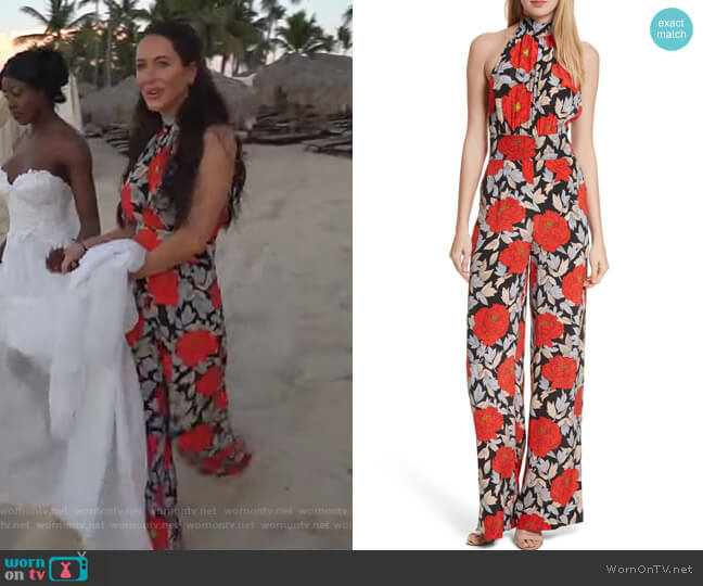 Diane von Furstenberg Boswell Floral High Neck Jumpsuit