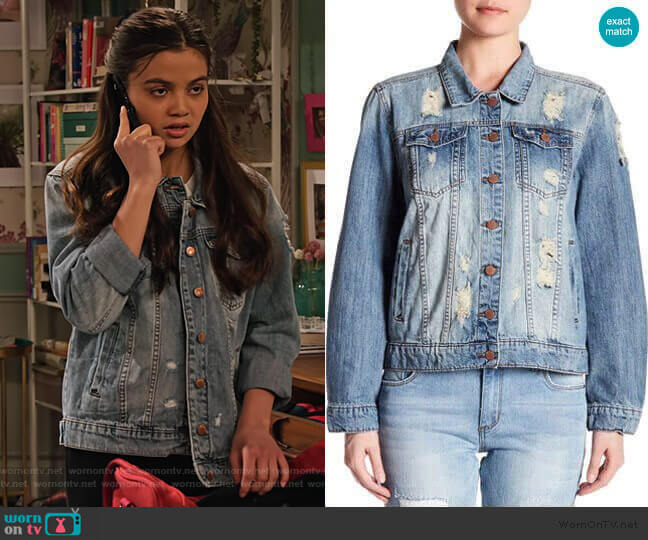 STS Blue Distressed Denim Jacket worn by Nick (Siena Agudong) on No Good Nick